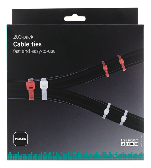 Deltaco Cable Ties - 200-pack