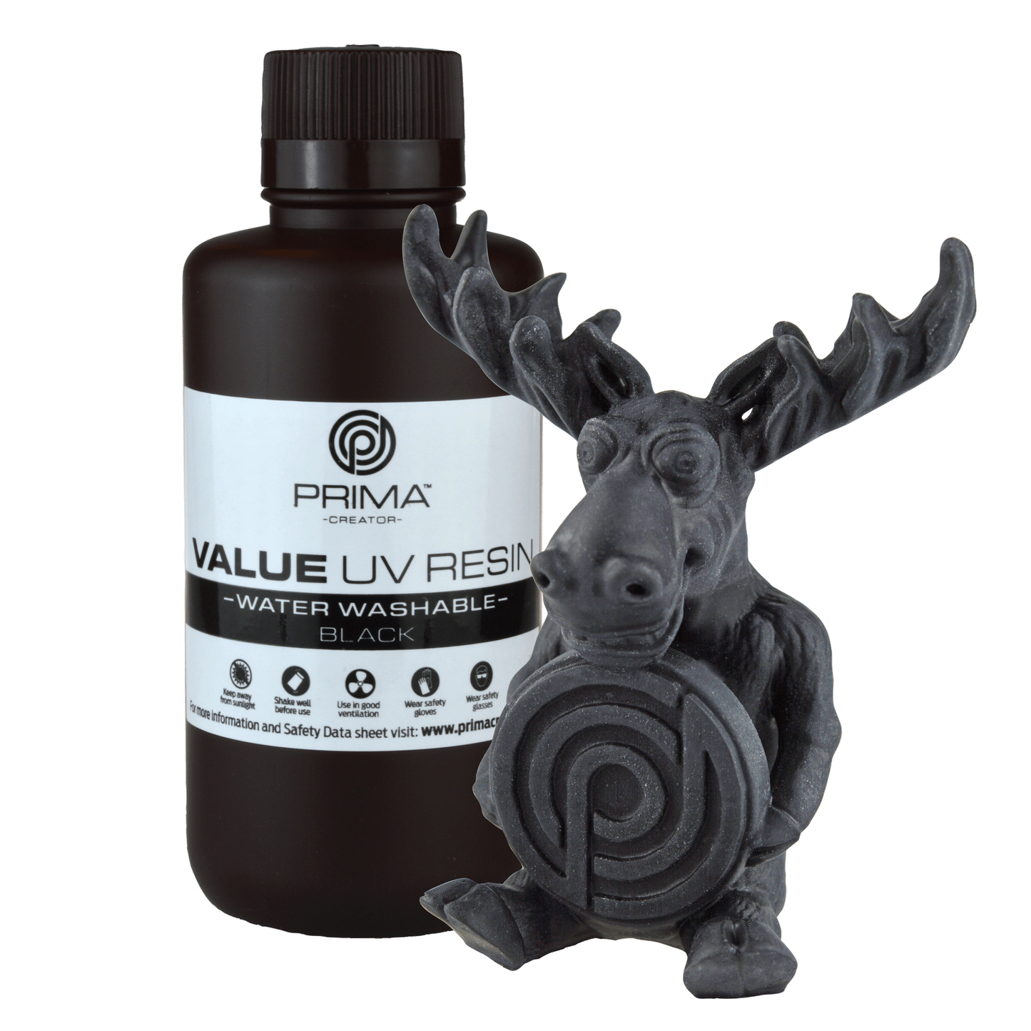 PrimaCreator Value Water Washable UV Resin - 500 g - Black