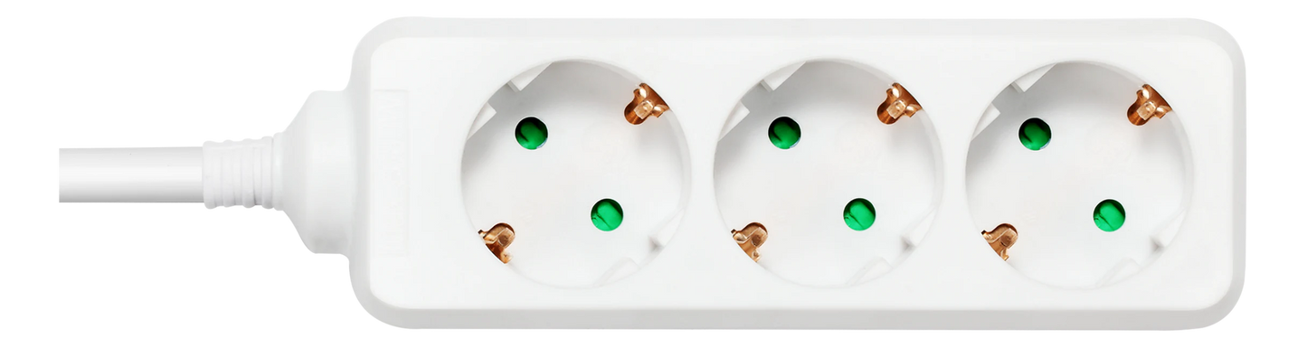 DELTACO Earthed power strip with 3 sockets, 1.5 m