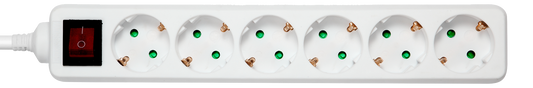 Deltaco 6 Socket Power Strip