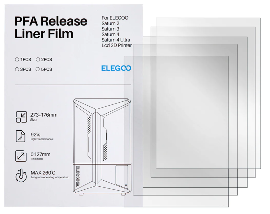 Elegoo 16K PFA Film Set of 5