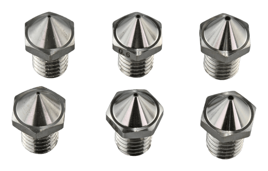 Flashforge Creator 3 Pro / Creator 4 Steel Nozzle Set - 0.4/0.6/0.8 mm - 6-pack