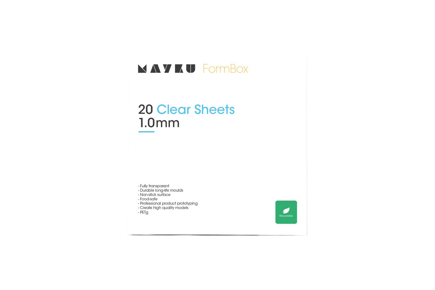 Mayku FormBox Clear Sheets  1.0mm (20 Pack)