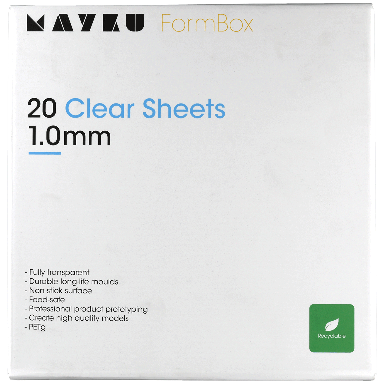 Mayku FormBox Clear Sheets  1.0mm (20 Pack)