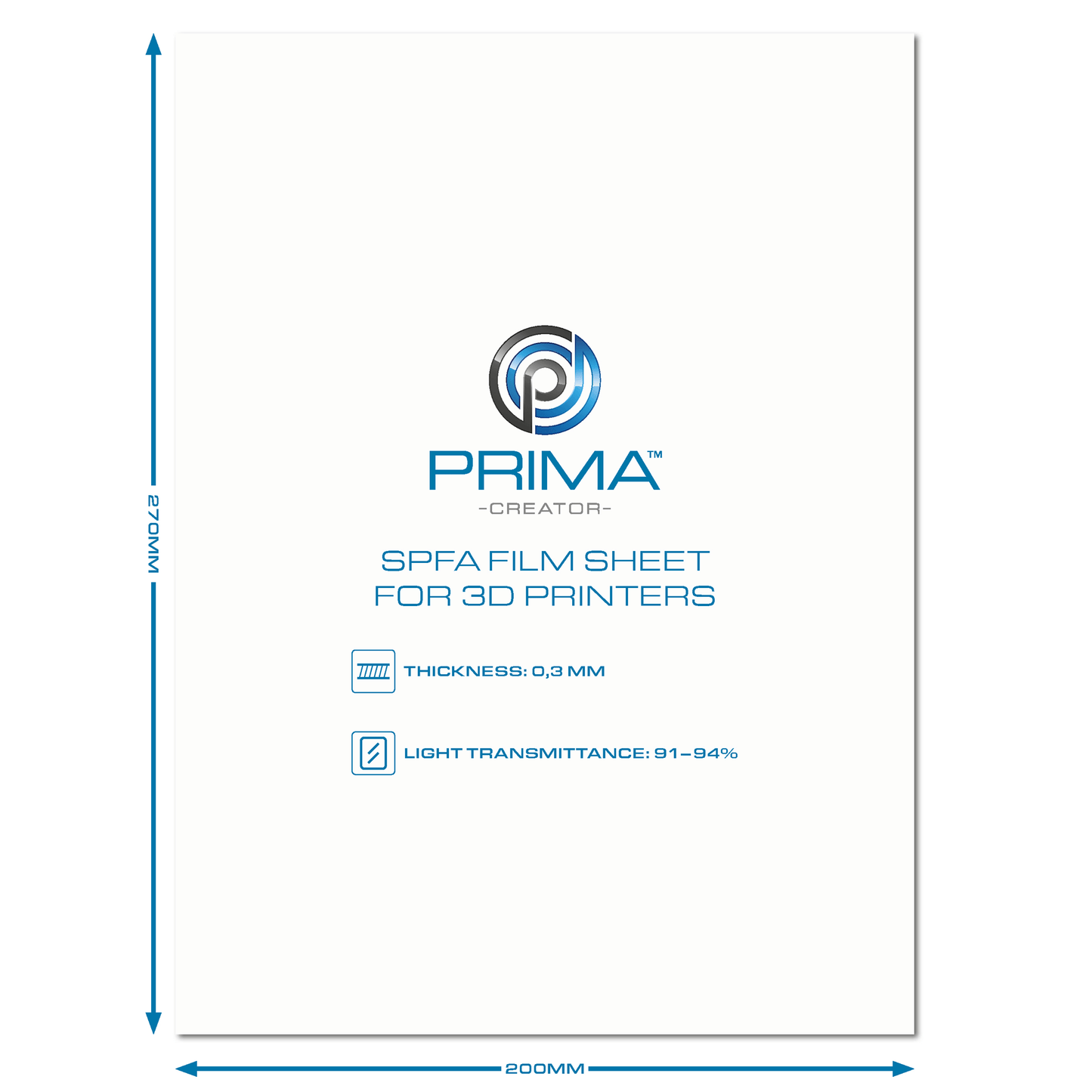 PrimaCreator SPFA Film Sheet for 3D Printers - 200 x 270 mm