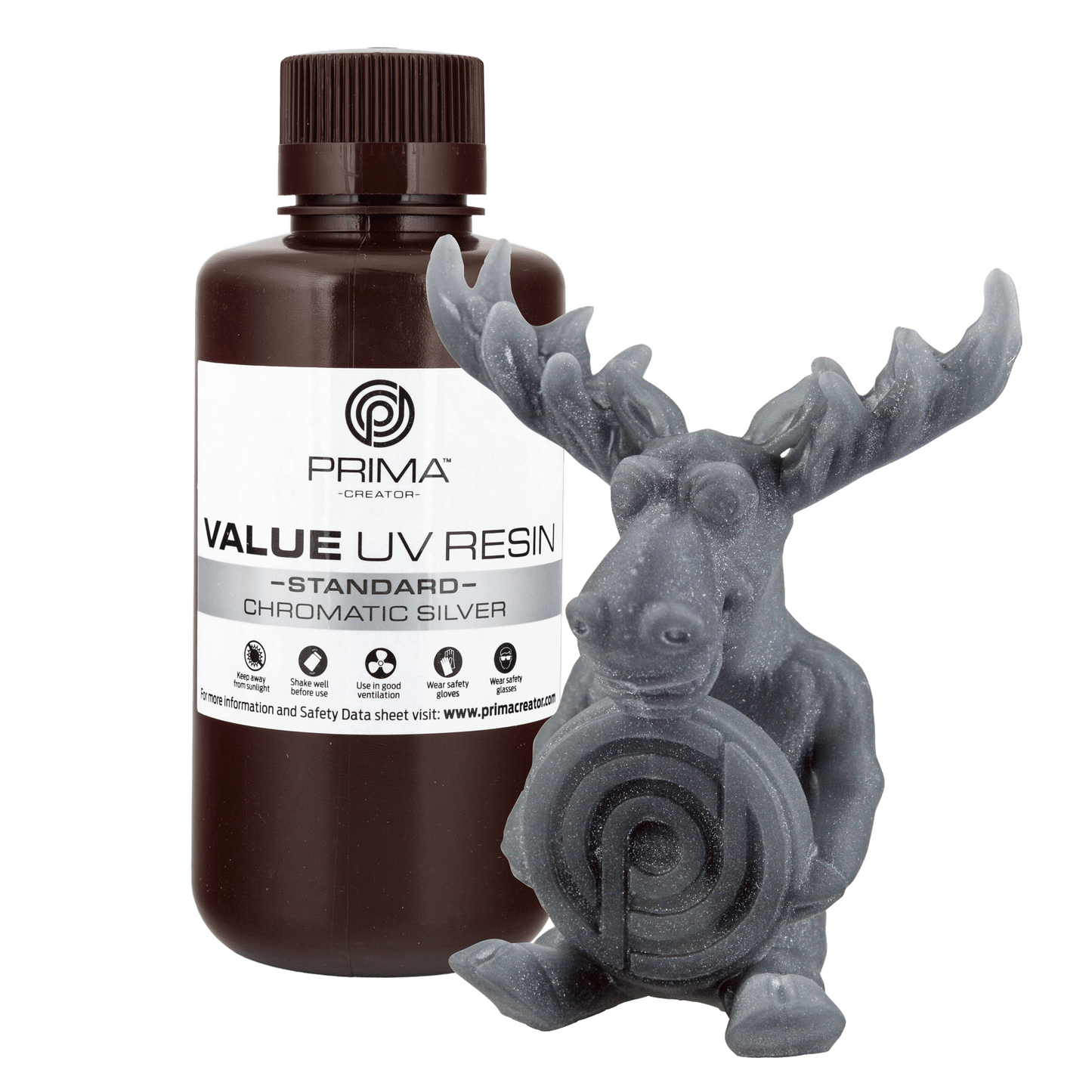 PrimaCreator Value UV / DLP Resin - 500 g - Chromatic Silver