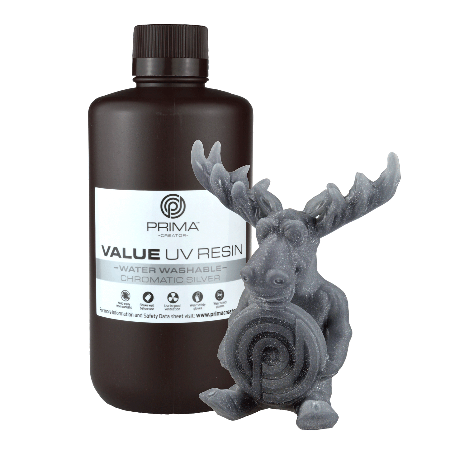 PrimaCreator Value Water Washable UV Resin - 1 kg - Chromatic Silver