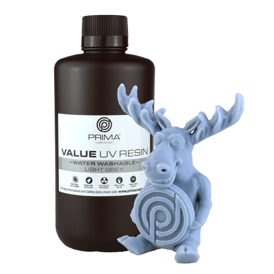 PrimaCreator Value Water Washable UV Resin - 1 kg - Light Grey