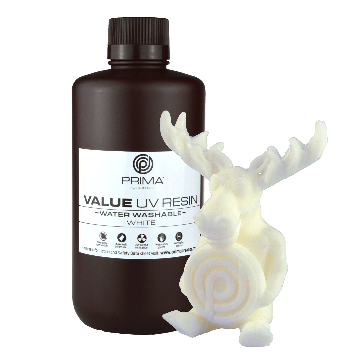 PrimaCreator Value Water Washable UV Resin - 1 kg - White