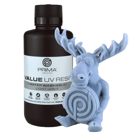 PrimaCreator Value Water Washable UV Resin - 500 g - Light Grey